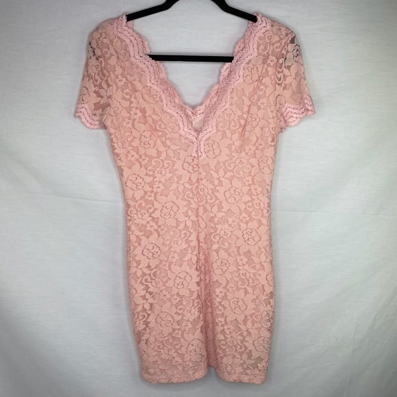 Urban Outfitters Kimchi Blue Pink Lace Mini Dress - Picture 3 of 7